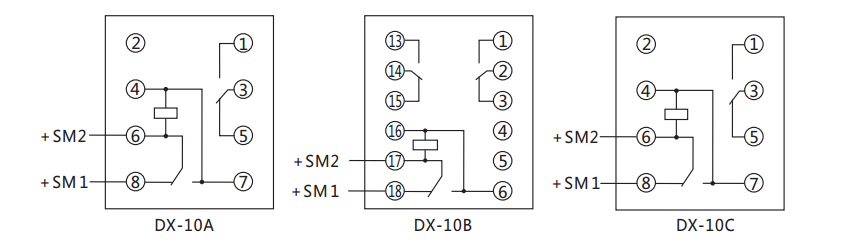 DX-10A閃光繼電器內部接線及外引接線圖 DX-10A閃光繼電器內部接線及外引接線圖