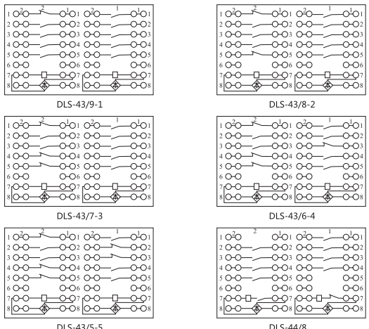 DLS-43/7-3雙位置繼電器內部連接線圖片2 DLS-43/7-3雙位置繼電器內部連接線圖片2