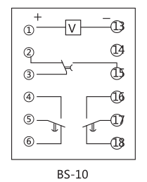 BS-10時間繼電器內部接及外引接線圖片 BS-10時間繼電器內部接及外引接線圖片