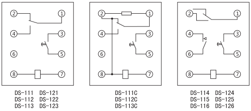 DS-111時(shí)間繼電器內(nèi)部接線及外引接線圖(背視圖)圖片 DS-111時(shí)間繼電器內(nèi)部接線及外引接線圖(背視圖)圖片