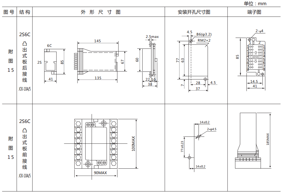 DZB-12CE/600保持中間繼電器外形及開孔尺寸 DZB-12CE/600保持中間繼電器外形及開孔尺寸
