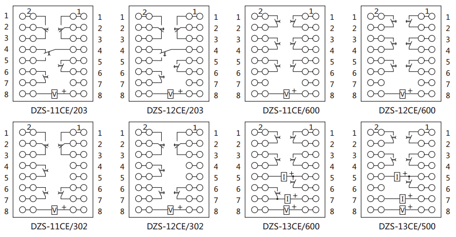 DZS-11CE延時中間繼電器內部接線圖及外引接線圖 DZS-11CE延時中間繼電器內部接線圖及外引接線圖